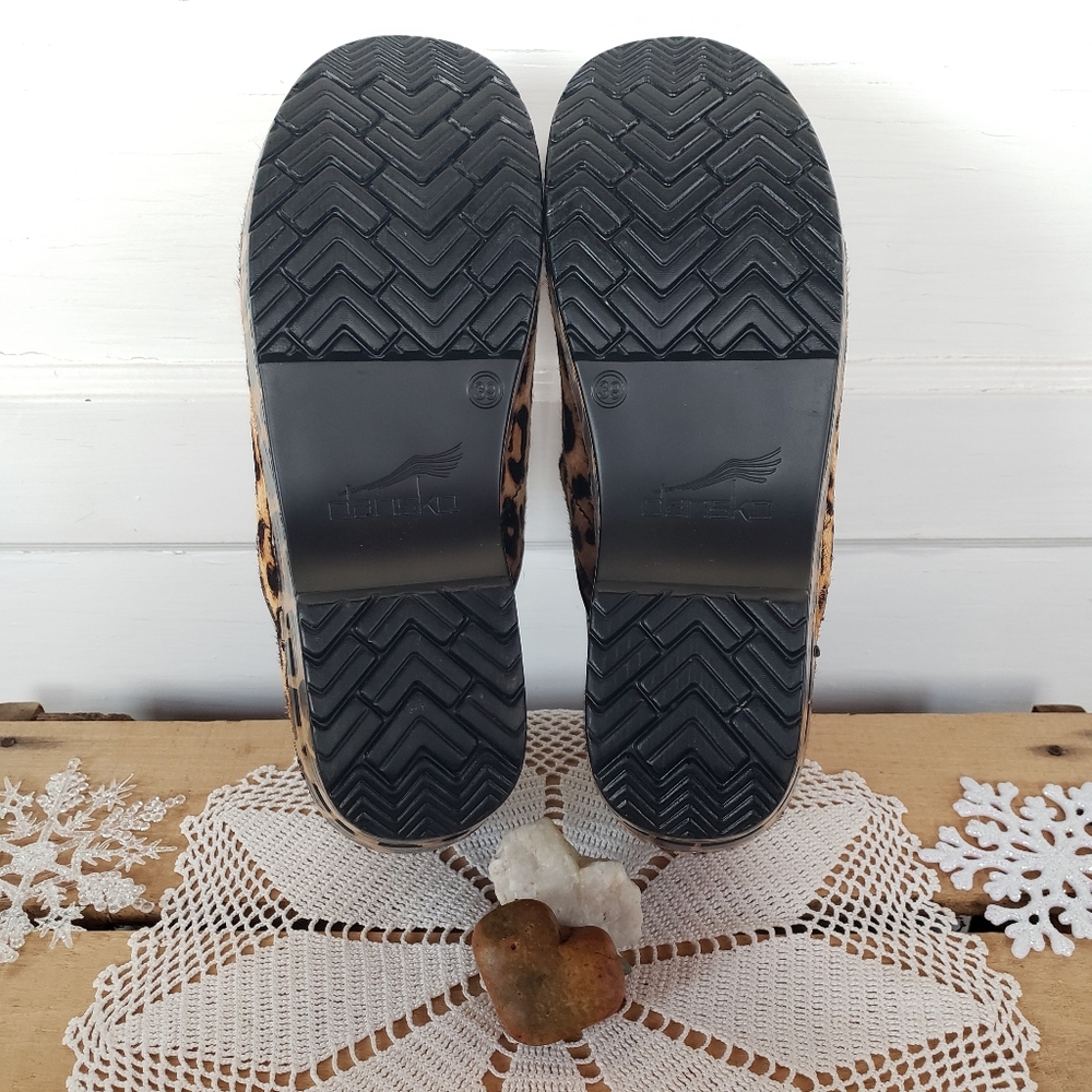 ⚘AvaiLable!⚘inQuire pLease⚘Meow Dansko Pro Clogs Leopard Haircalf Fur Mobwife 39 - Picture 6 of 11